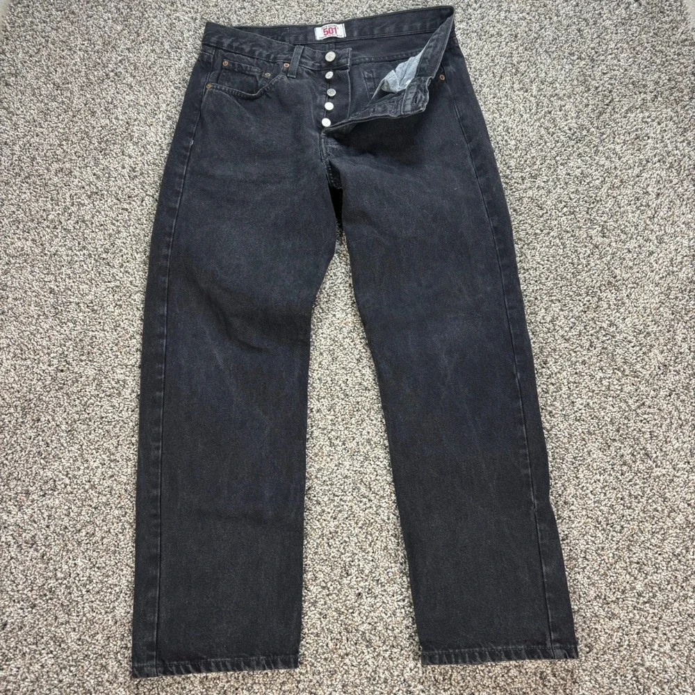 Levi's 501 Men's 32x30 Y2K Jeans USA Made Black Denim Straight Leg 00s